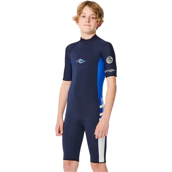 2024 Rip Curl Boys Dawn Patrol 2mm Back Zip Shorty Wetsuit 11BBSP - Navy